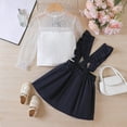 thumbnail image 4 of Sngxgn Girl's Casual 2 Piece Outfits Long Sleeve Tees and Pleated Skirt Set(Blue,100), 4 of 6