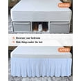 thumbnail image 7 of Blue White Stripe Wrap Around Bed Skirts for California King Bed 18" Drop,Bed Skirt with Adjustable Elastic Belt Dust Ruffle Bed Valance Modern Minimalist Geometric Striped Bed Frame Cover, 7 of 7
