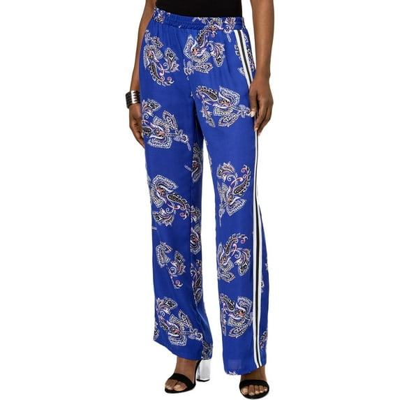 NY Collection Womens Floral Print Wide-Leg Pants