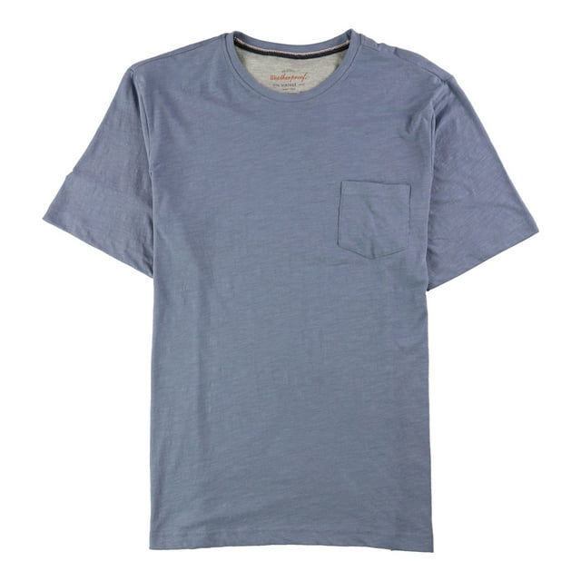 Weatherproof T-Shirt Basique pour Hommes avec Poche, Bleu, TG