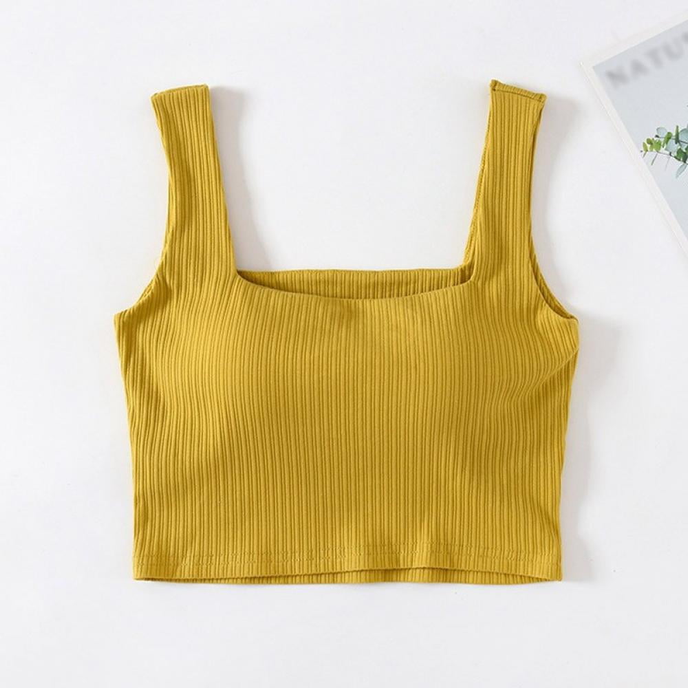 Spdoo Basic Crop Tank Tops for Women Casual with Built-in Bra ...