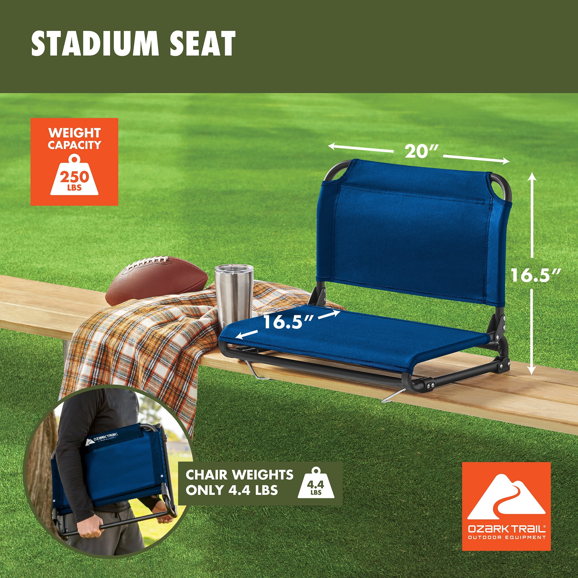 Ozark Trail Stadium Seat Blue
