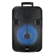 QFX PBX-1206SM 12-In. 21-Watt True Wireless Stereo Bluetooth Rechargeable Speaker with Wired Microphone, Stand, and Remote