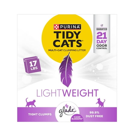 Purina Tidy Cats LightWeight Clumping Cat Litter  Glade Clean Blossoms  Low Dust  17 lb. Box