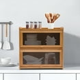 thumbnail image 2 of Countertop Storage Cabinet with Door,Double Layer Storage Cabinet,Transparent Storage Organizer,Multifunctional Desktop Organizer,for Kitchen Living Room Bedroom Bathroom Office(Primary Color), 2 of 15