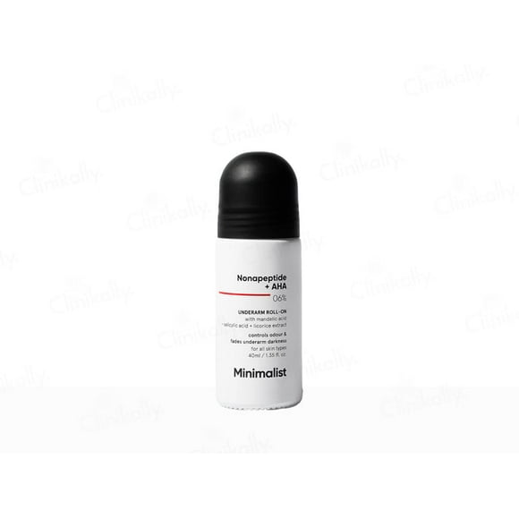 Minimalist Nonapeptide + AHA 6% Underarm Roll-On, 40ml Each (Pack of 2)