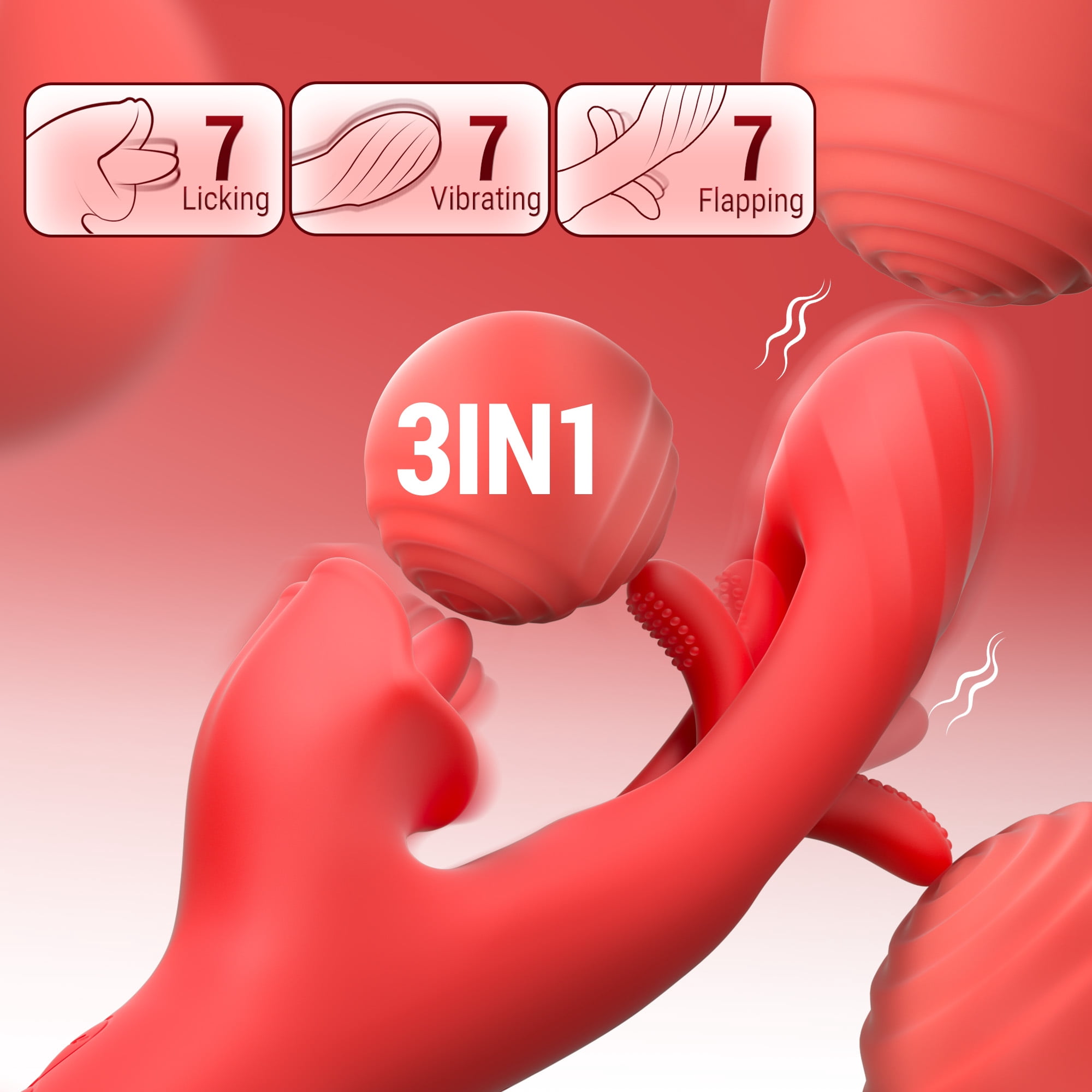 KERERO G Spot Vibrator for Women,Vibrating Dildo Sex Toys with 7 Vibrations,7 Licking & Flapping Modes,Powerful Sex Toy for Womens Pleaseure,Rabbit Vibrator Women Sex Toys