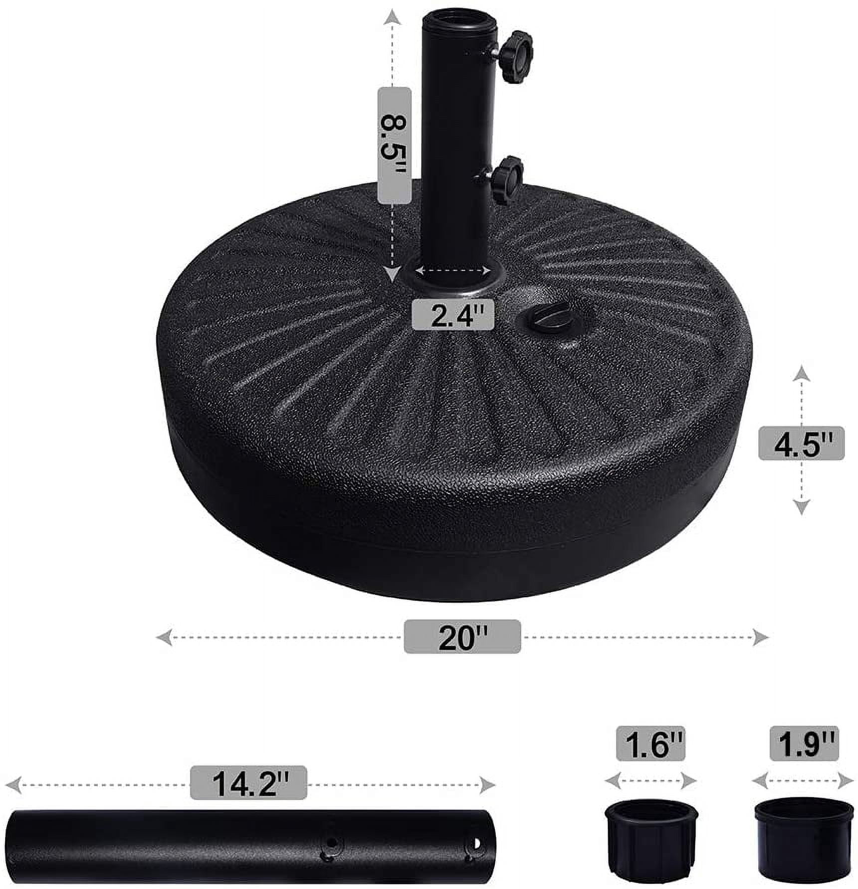 EliteShade Umbrella Base Market Patio Outdoor Water & Sand Filled Stand(Black)