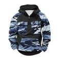 thumbnail image 2 of Zylanna Men's Hooded Sweatshirts with Pockets, Soft & Warm Half-Zip Casual Camouflage Sport Hoodies Pullover for Men Black, 2 of 3