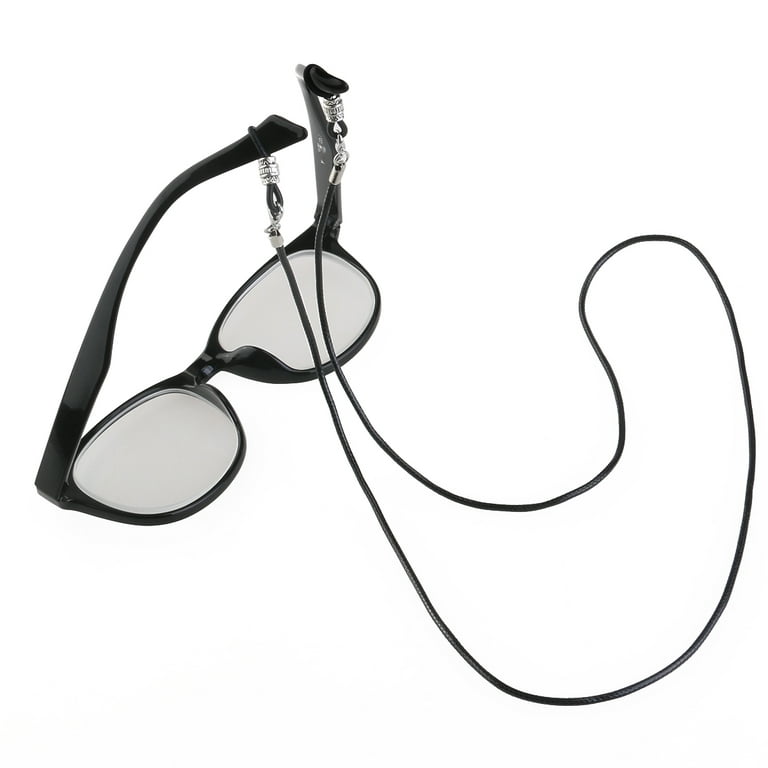 BUMA Eyeglasses Holder Straps - 3 Vegan Leather Cords for Men Women - Glasses  Holders Around the Neck - Glasses Lanyard (Black) at  Women's  Clothing store