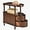 Cherry Walnut, variant on Hanyu Narrow Side Table with Drawers, Vintage Solid Cherry Wood End table Nightstand with Open Shelves, 2-Drawer Slim Chair Side Table for Bedroom Living Room Small