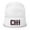 White, variant on Chicago Football Retro CHI Winter Beanie Cap Hat (Navy)