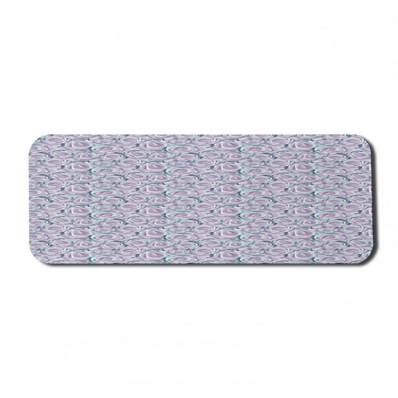 Floral Computer Mouse Pad, Overview Pattern of Romantic Roses, Rectangle Non-Slip Rubber Mousepad Large, 31" x 12" Gaming Size, Mauve Seafoam, by Ambesonne