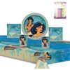 Aladdin Party Supplies Pack Serves 16: Dinner Plates Luncheon Napkins Cups and Table Cover with Birthday Candles (Bundle for 16)