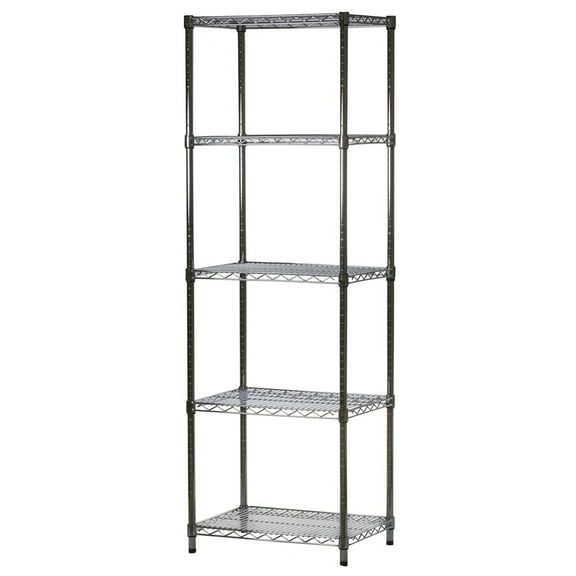 Shelving Inc. 18" d x 24" w x 96" h Chrome Wire Shelving with 5 Shelves
