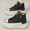 thumbnail image 6 of Women's Fashion Platform High Top Sneakers Casual Lace Up Canvas Shoes Comfortable Daily Walking Shoes For Women, 6 of 8