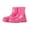 Hot Pink, variant on Xfvqtps Womens Ankle Rain Boots Solid Color Waterproof Non-Slip Rubber Garden Shoes Chunky Flat Sole Rainy Day Footwear