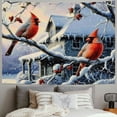 thumbnail image 2 of BCIIG Birds Snow House Tapestry Wall Hanging Unique Style Graphic Tapestries Home Wall Decor Art for Living Room Bedroom Apartment Farmhouse Dorm 40x30inch, 2 of 6