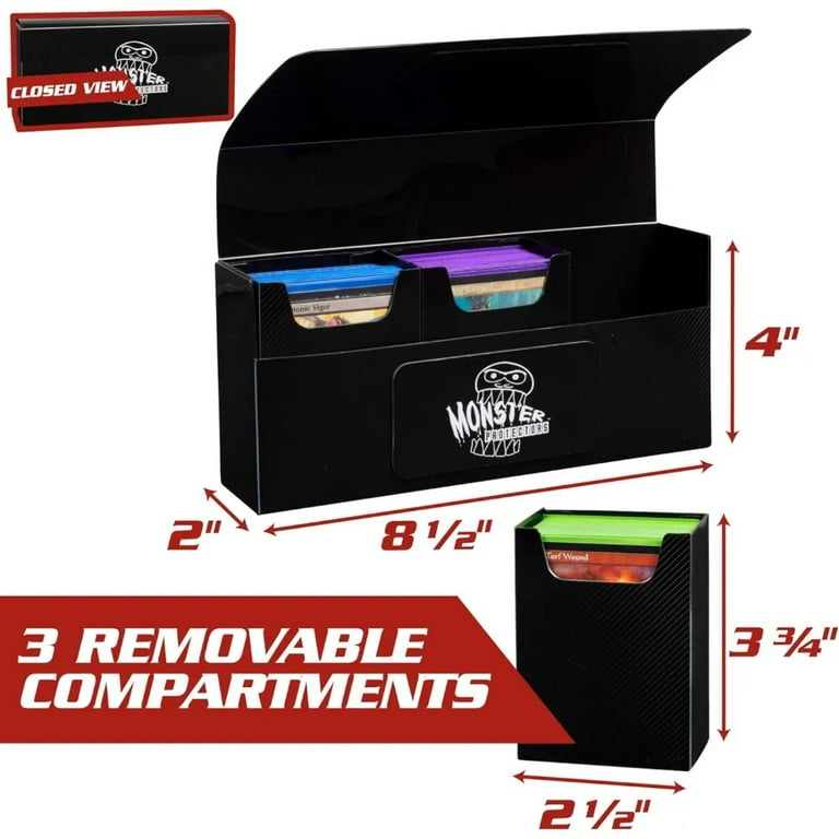 Monster Protectors Trading Card Triple Deck Storage Box, White
