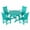 Turquoise, variant on WestinTrends Malibu 5 Piece Patio Dining Set, All Weather Poly Lumber Outdoor Table and Chairs Furniture Set, 47" Round Dining Table with Umbrella Hole and 4 Arm Chairs, Navy Blue