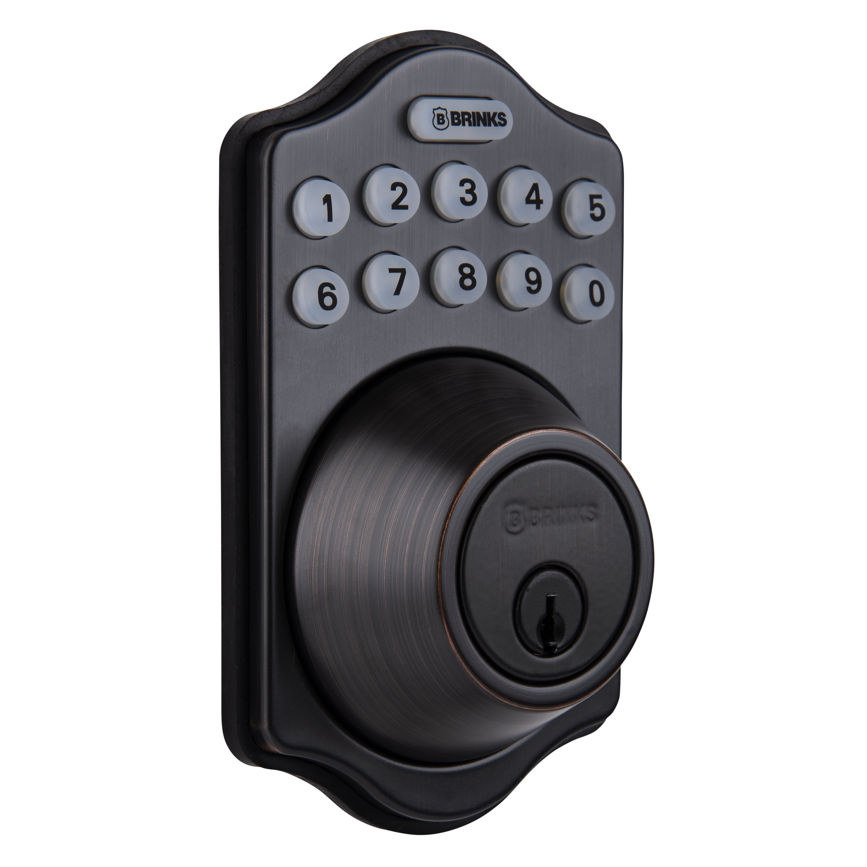 Brinks, Electronic Deadbolt Door Lock in Tuscan Bronze Finish