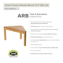 ARB TEAK & SPECIALTIES BEN514 Teak Shower Bench Coach corner 31.5' (80 cm)