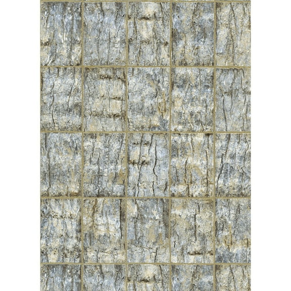 Concord Wallcoverings Textured Wallpaper geometric Featuring squares, gold blue brown, 21 In x 33 Ft (56 sq. ft), 6304-08