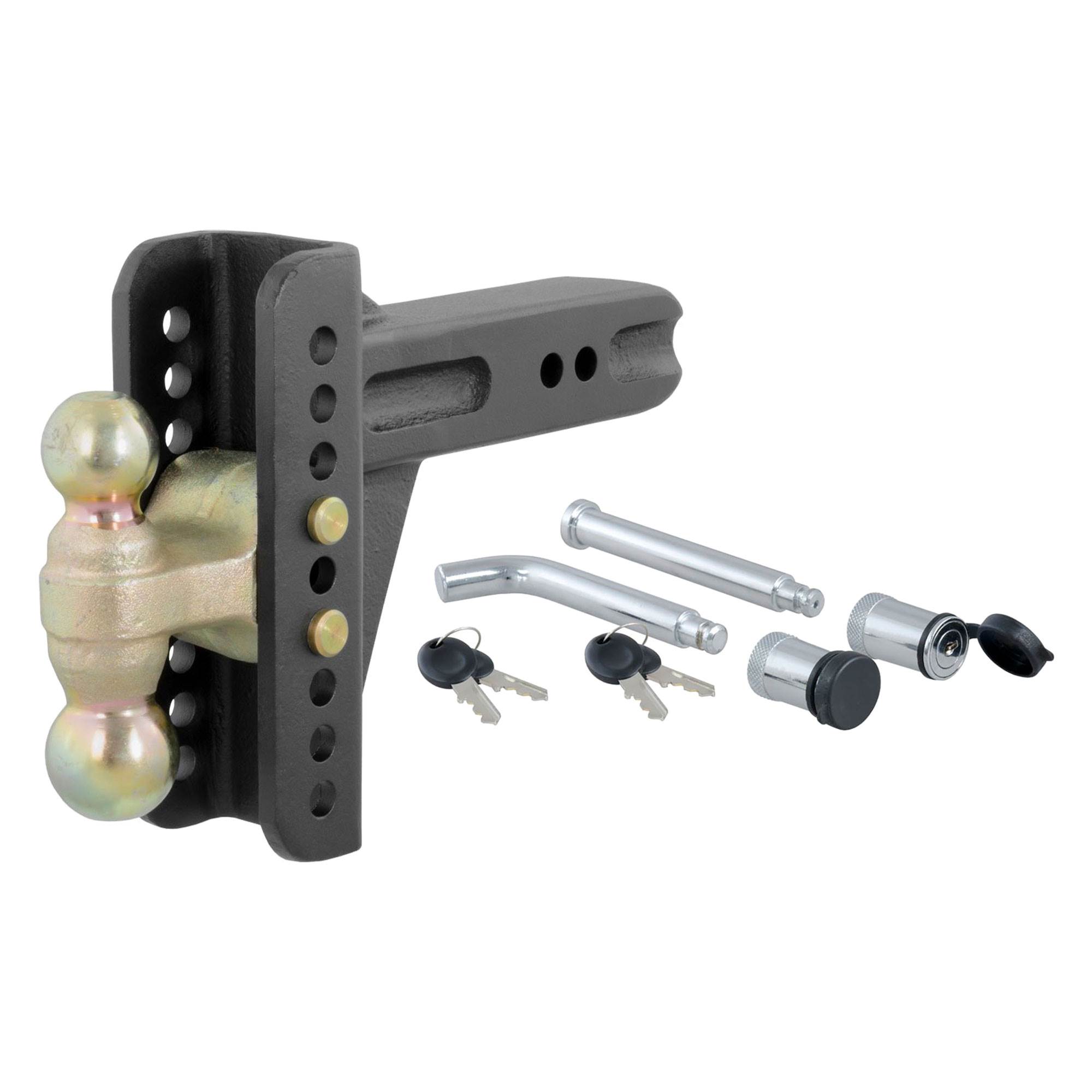 CURT 45902 Trailer Hitch Dual Ball Adjustable Channel Mount & 23556 Pin
