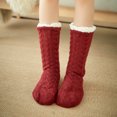 thumbnail image 1 of Womens Slipper Fuzzy Socks Non Slip Winter Warm Soft Fluffy Cozy Fleece Lining Home Socks,Color1, 1 of 9