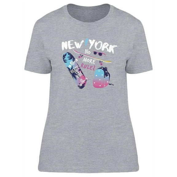 New York Skaters Graphic T-Shirt Women -Image by Shutterstock, Female Small