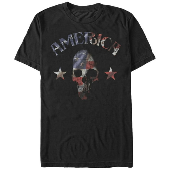 Men's Lost Gods Fourth of July  America Skull  Graphic Tee Black X Large