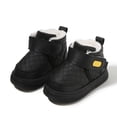 thumbnail image 6 of Kids Boots Winter Girls Water Resistant Thermal Insulated Ankle Booties Solid Color Short Boots Outdoor Play Footwear for Toddler Kids Cold Weather Boots for Toddler Girl Black 12 Months-18 Months, 6 of 7