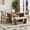Natural Wood Wash + Solid Wood+MDF, variant on Luckynote 6-Piece Retro Dining Table Set for 6, 60" Wood Kitchen Table and Chairs Set of 4 with Bench Designed Trestle Base for kitchen & Dining Room (Natural Wood Wash)
