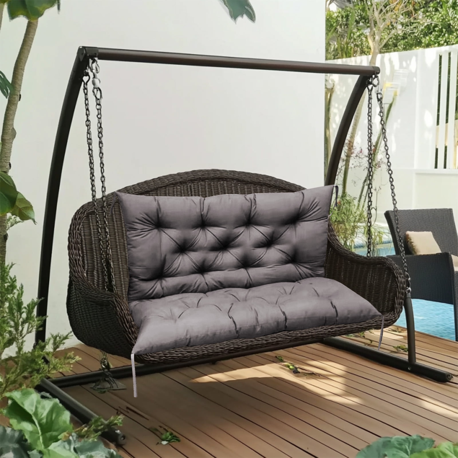 YOTQUSKI Summer Patio Cushions,Swing Cushions with Backrest, Extra Thick Removable Durable Swing Bench Cushions for Outdoor Furniture Patio Garden Backyard