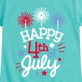 thumbnail image 3 of Instant Message - Happy 4Th Of July - Toddler & Youth Girls Short Sleeve Graphic T-Shirt, 3 of 6