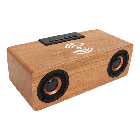 M Buder Wooden Bluetooth Speaker Alarm Clock with FM Radio, Wireless Phone Charger, Dual Alarms photo M Buder Wooden Bluetooth Speaker Alarm Clock with FM Radio, Wireless Phone Charger, Dual Alarms