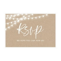 Koyal Wholesale Rustic String Lights RSVP Postcards, 4 in x 6 in, White, 56 Count