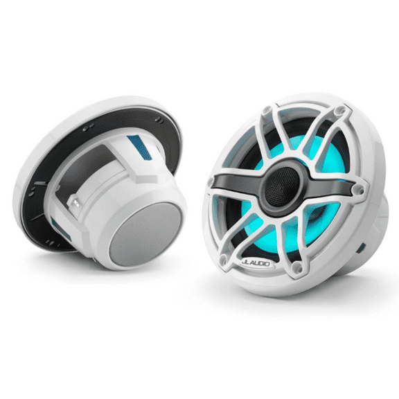 JL Audio M6-650X-S-GwGw-i 6.5" Marine Coaxial Speakers w/ RGB LED (Gloss White)