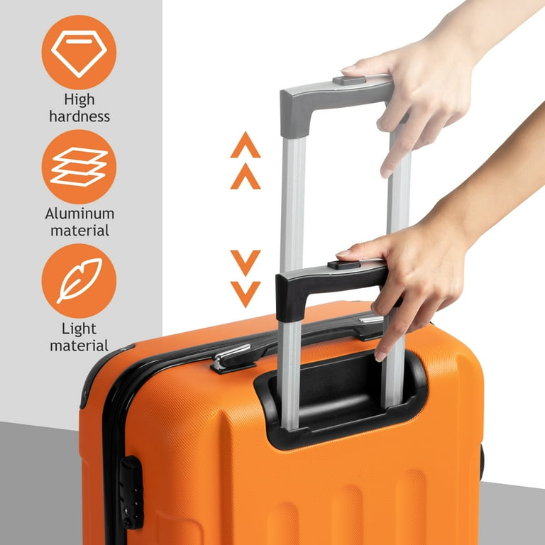 Zimtown 3-Piece TSA Lock Hard-sided Spinner Luggage Set Orange