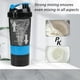 thumbnail image 5 of XTKS Botella Coctelera - Taza Coctelera de Proteínas con Compartimentos de Almacenamiento - Botellas de Batido de Entrenamiento a Prueba de Fugas con Mezclador para una Mezcla Suave - 500ML/16oz (AZUL, 5 of 5