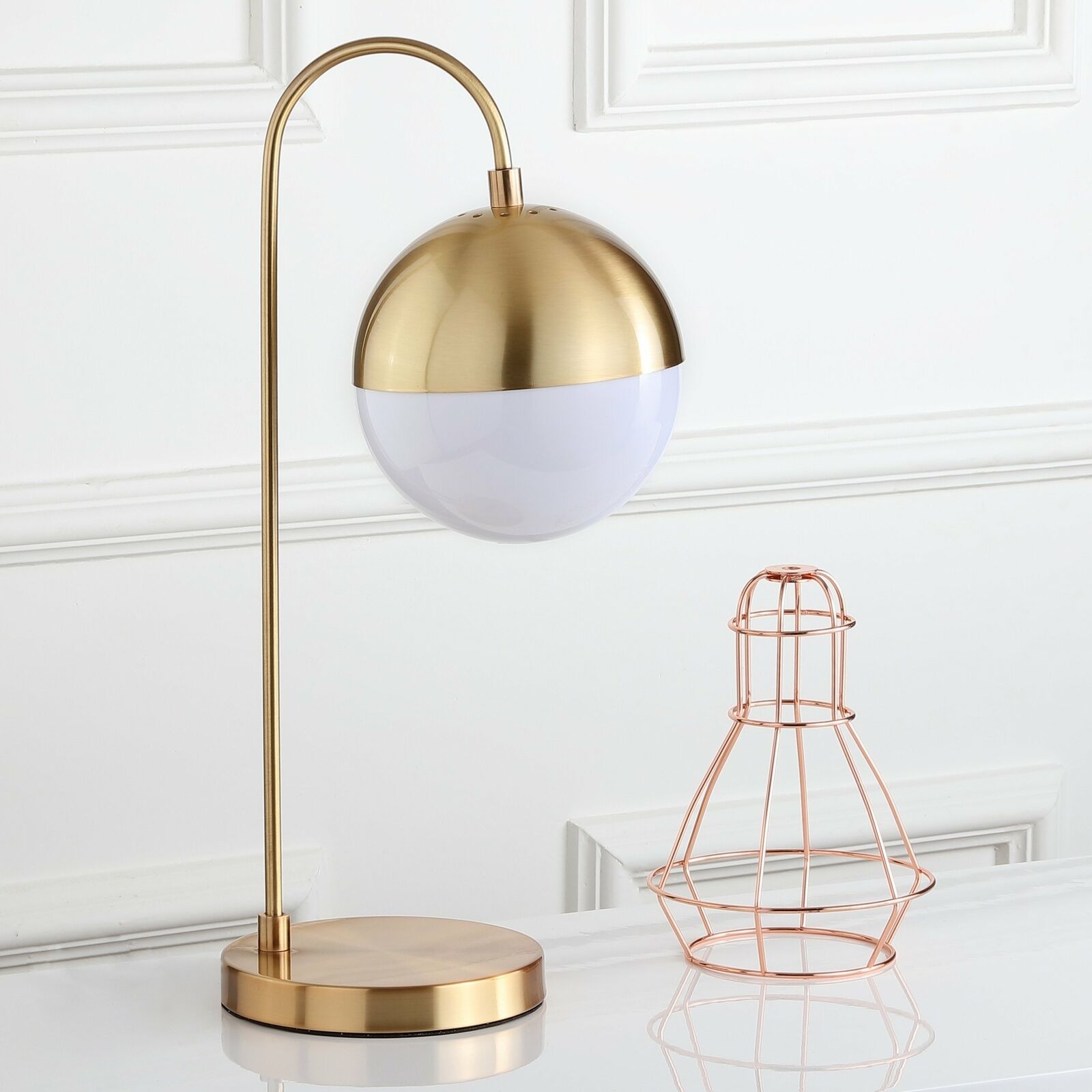 Lighting 20 5 Inch Mid Century Modern Brass Gold Cappi Task Table Lamp Walmart Com Walmart Com
