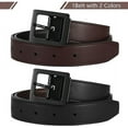 thumbnail image 2 of AWAYTR Kids Reversible Leather Belts- Brown and Black Leather Belt Two in One Formal Casual Belt, 2 of 11