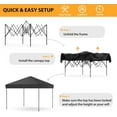 thumbnail image 5 of Historyli 10x10Ft Folding Canopy Tent,Instant Pop Up Heavy Duty Portable Gazebo with Wheeled Carry Bag,UV Protection and Sandbags for Outdoor Events,Camping,Markets,Black, 5 of 5