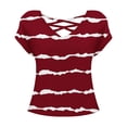 thumbnail image 4 of Tittly Womens Shirts Short Sleeve Shirts Womens Summer Tops Short Sleeve Shirts V Neck Tshirts Loose Casual Tunic Blouses Tees Tshirts Shirts Spring Tops for Women Red M, 4 of 4