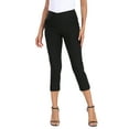 thumbnail image 6 of HDE Women's Pull On Capri 21" Inseam Cropped Pants with Pockets Black S, 6 of 6