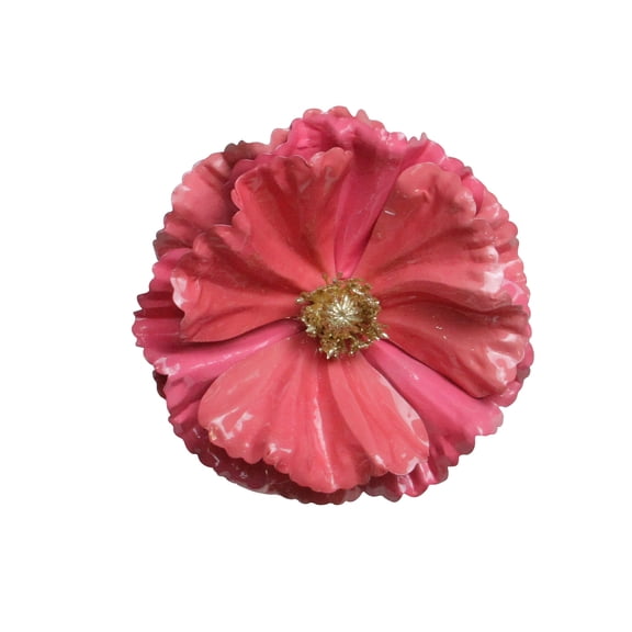 Northlight Shiny Poppy Flower Christmas Clip Ornament - 4.75" - Watermelon Pink