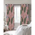 thumbnail image 4 of Peacock Feather Blackout Curtains for Bedroom Living Room Darkening Curtains 84 Inch Length 2 Panels Set Pink Vintage Botanical Branch Animals Window Curtain Window Treatment Grommet Drapes 52"x84", 4 of 9