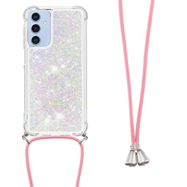 Funda FOXDOCK para Samsung Galaxy A16 con Cuerda Ajustable, Brillo Líquido, Protección Antigolpes y Lente – Ideal para Regalo