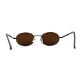 thumbnail image 2 of 1990s Dad Shade Round Oval Metal Rim Sunglasses Black Brown, 2 of 4