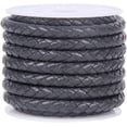 thumbnail image 2 of Yazoeia 2 Meter Braided Leather Cord String, Round Braided Cord PU Leather Braided Leather Cord Braid for Jewelry Making, Necklace, Bracelets, Wraps, Crafts and DIY Design Projects, 4mm, 2 of 7